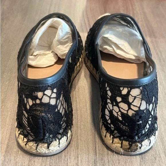 Valentino Black Lace Espadrille Flats - Picture 3 of 9